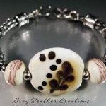 Sterling Viking Knit Artisan Lampwork Bracelet