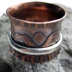 Copper and Sterling Silver Spinner Ring
