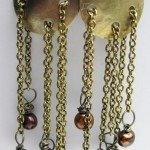 Brass and Freshwater Pearl Earrings
