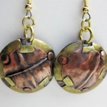 Copper and Brass Fold-Formed Earrings