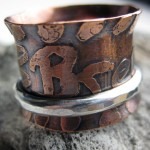 Copper Tubing and Sterling Silver Spinner Ring - Breathe