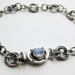 Sterling Silver Chain Maille Rosette Bracelet