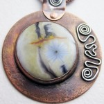 Copper and Lampwork Cabochon Necklace