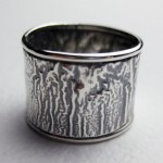 Sterling and Reticulated Silver Wide Band Ring