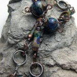 Copper, Sterling Silver and Lampwork Necklace