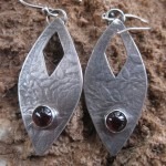 Sterling Silver and Garnet Earrings